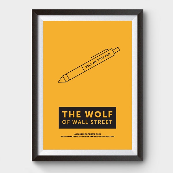 The Wolf Of Wall Street Movie Poster, Minimalistisches Filmplakat, Filmplakat A4, A3 und A2, Geschenke für Ihn, Geschenke für Sie