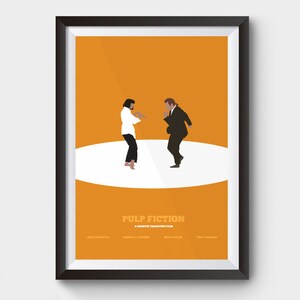 Pulp Fiction Movie Poster - minimalist movie poster, Jack rabbit slims poster, minimal poster, minimal print, tarantino poster, movie gift