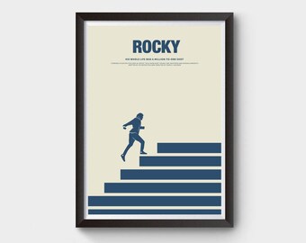 Rocky Movie Poster - minimalist movie poster, minimal movie poster, rocky film, rocky film poster, rocky poster, rocky art, rocky, poster