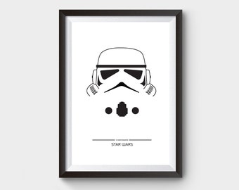 Stormtrooper Star Wars Movie Poster, minimalist movie poster, minimal movie poster, film poster, poster, movie prints, poster film, r2d2
