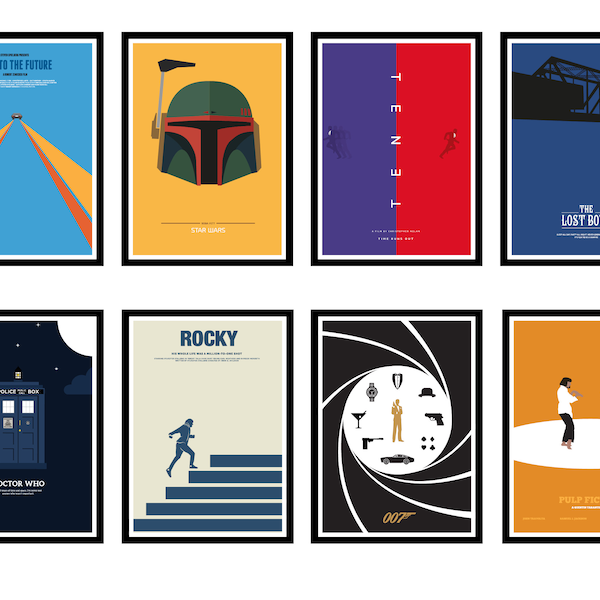 Minimalist Movie Posters | Movie Home Decor, Movie Gift, Movie Prints, Film Poster, Movie Poster, Lost Boys, Star Wars, Rocky, Pulp Fiction