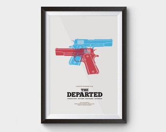 The Departed Movie Poster, minimalist movie poster - A4, A3 and A2 size film poster, Gifts for him, Gifts for her, movie poster