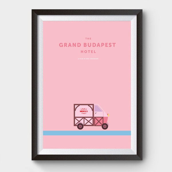 The Grand Budapest Hotel Poster, minimalist movie poster, film poster, movie prints, film, movie posters, meddles van poster, mendles