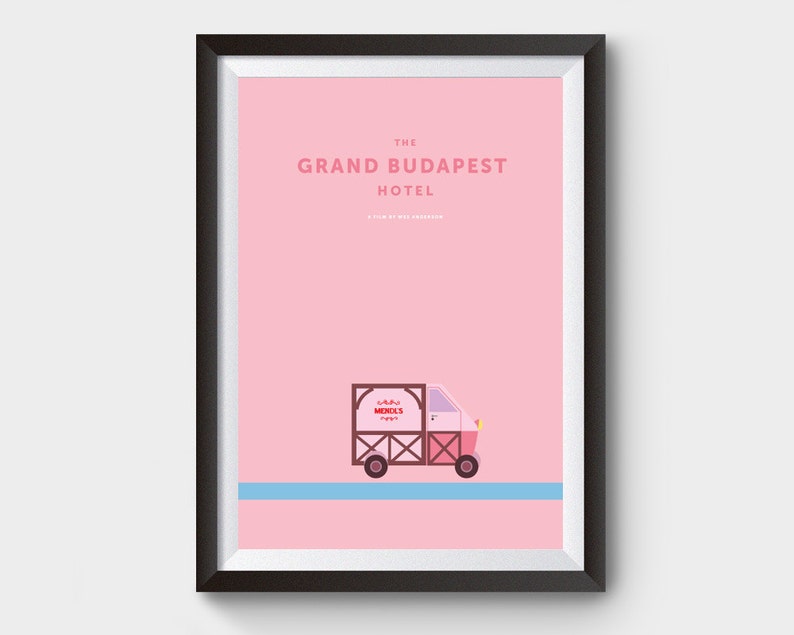 The Grand Budapest Hotel Poster, minimalist movie poster, film poster, movie prints, film, movie posters, meddles van poster, mendles image 1