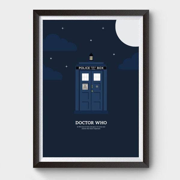 Doctor Who Movie Poster - minimalist movie poster - A4, A3 and A2 size film poster, Gifts for him, Gifts for her, boys bedroom decor