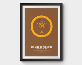 The Return of The King - Lord of The Rings Poster: A3 LOTR, poster, movie poster, gollum, LOTR, minimalist movie poster, hobbit