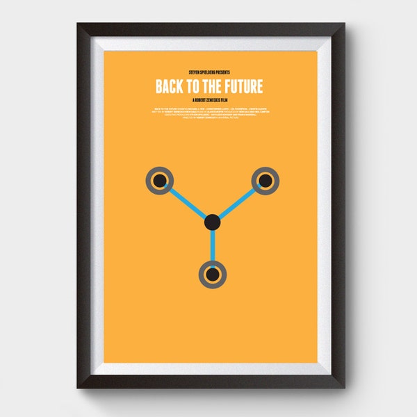Back to the future - flux - A3/A4 movie, film poster, 88 mph, time machine, delorean, clock tower, bttf trilogy, minimalist movie poster