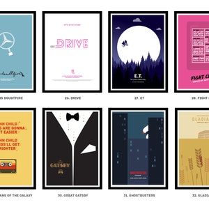 Minimalist Movie Posters Movie Home Decor, Movie Gift, Movie Prints, Film Poster, Movie Poster, Lost Boys, Star Wars, Rocky, Pulp Fiction image 5