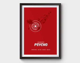 Psycho Movie Poster, minimalist movie poster, minimal movie poster, film poster, poster, movie prints, poster film, psycho poster, psycho