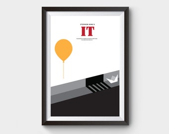 Poster del film Stephen Kings IT, poster del film minimalista, poster del film minimale, poster del film, poster, stampe di film, film poster, poster