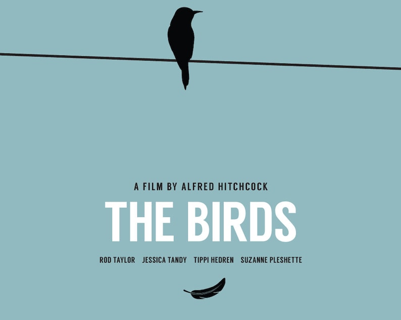 alfred hitchcock film poster the birds the birds poster print minimalist movie poster The Birds film poster A3A4 movie poster