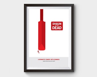 Shaun of the Dead Movie Poster, minimalist movie poster, minimal movie poster, film poster, poster, movie gift, movie prints, poster film,