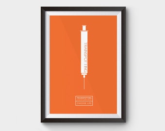 Trainspotting Movie Poster, minimalist movie poster, minimal movie poster, film poster, poster, movie prints, poster film, transpotting