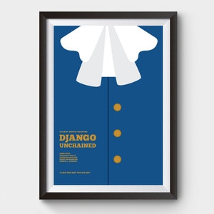 Django Unchained Movie Poster, minimalist movie poster, minimal movie poster, film poster, reservoir dogs, Django unchained, kill bill print image 1