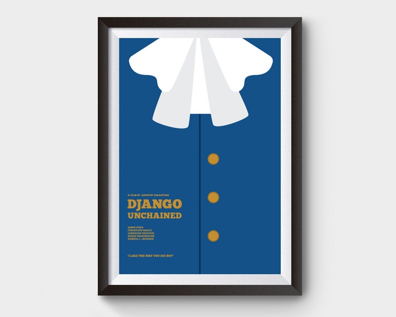 Django Unchained Movie Poster, minimalist movie poster, minimal movie poster, film poster, reservoir dogs, Django unchained, kill bill print image 1