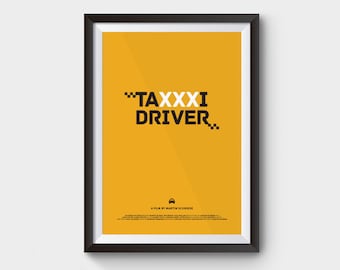 Taxi Driver Poster, minimalist movie poster, minimal movie poster, film poster, poster, movie prints, poster film, taxi drive poster, taxi