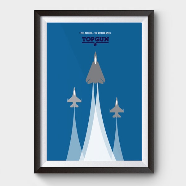 Top Gun Movie Poster - minimalist movie poster - film poster, Movie Gift, Movie Prints, top gun film, tom cruise poster, maverick, planes