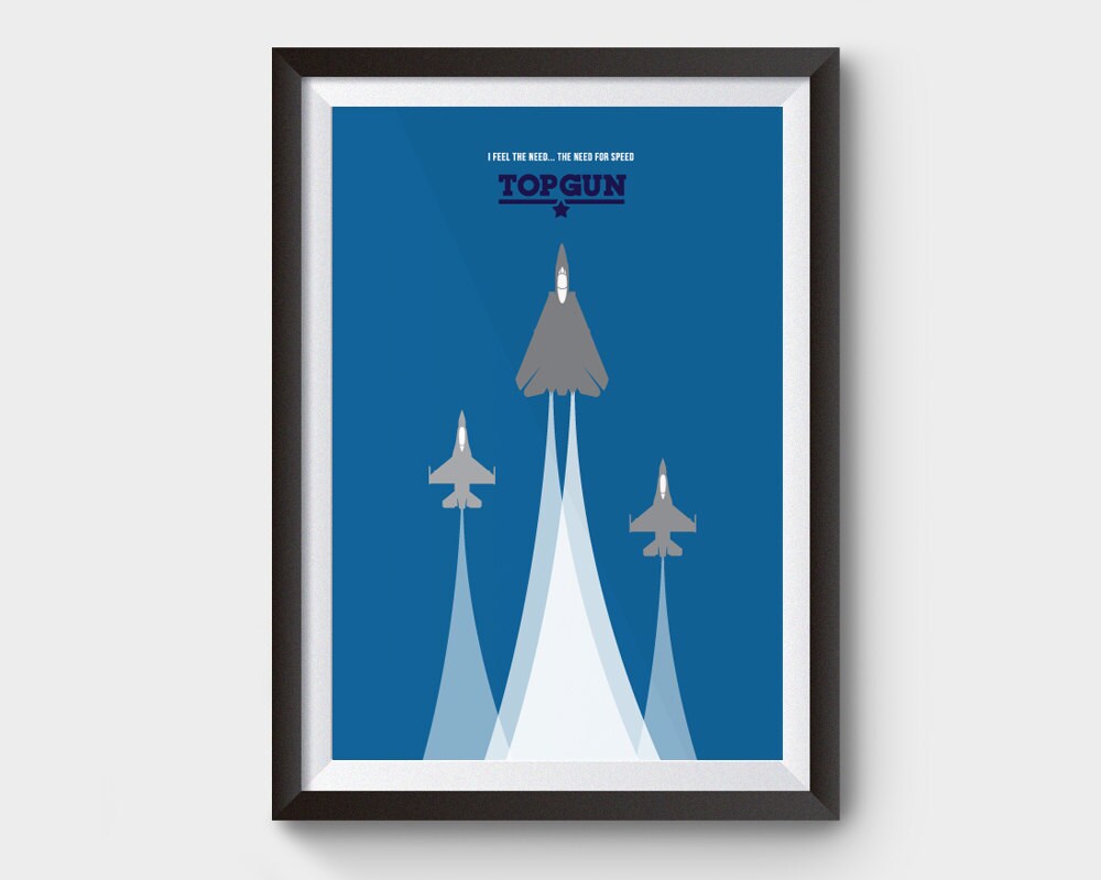 TOP GUN Movie Poster Art Print Film Top Gun Print Etsy