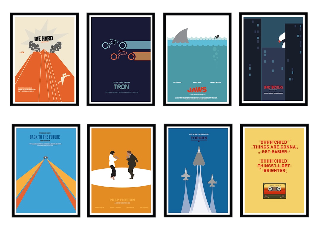 Minimalist Movie Poster Art Print Custom Movie Wall Art, Movie Home