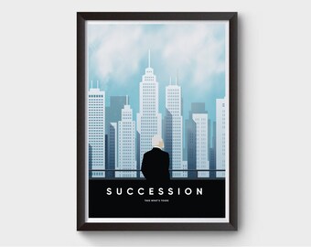 Sukzession Filmplakat - Filmplakat, minimalistisches Filmplakat, Sukzession Plakat, Succession TV-Serie, Sukzession Print, Sukzession