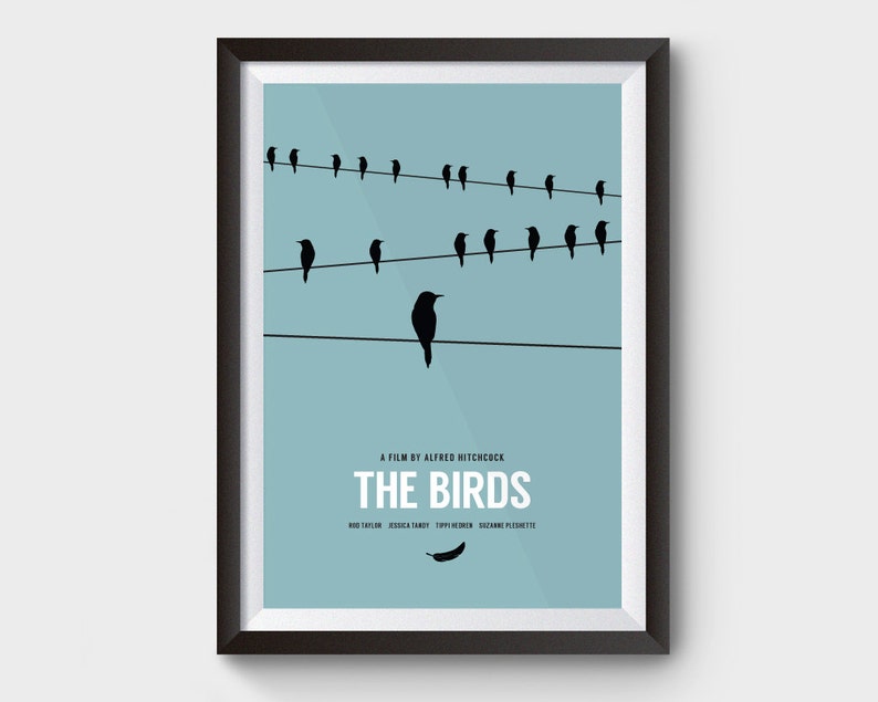 alfred hitchcock film poster the birds the birds poster print minimalist movie poster The Birds film poster A3A4 movie poster