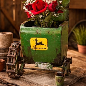 Handmade Repurposed John Deere Pesticide Spreader Planter