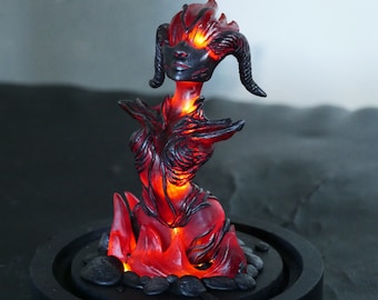 Diorama Atronach de Feu de Skyrim + lumière (PRE-COMMANDE)