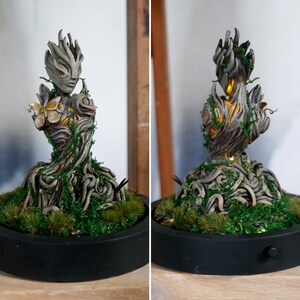 Spriggan Statue Diorama + Light HANDMADE