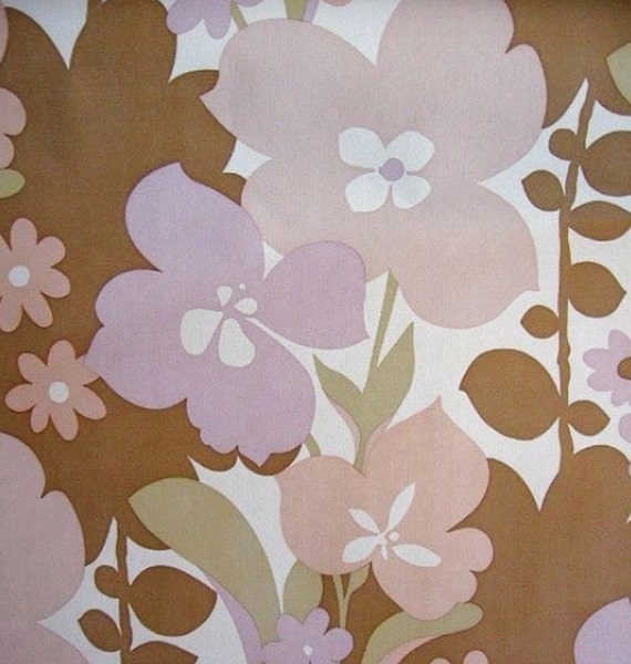 Vinyl 1960s 70s Bloomin Original Caltha Floral Vintage Wallpaper