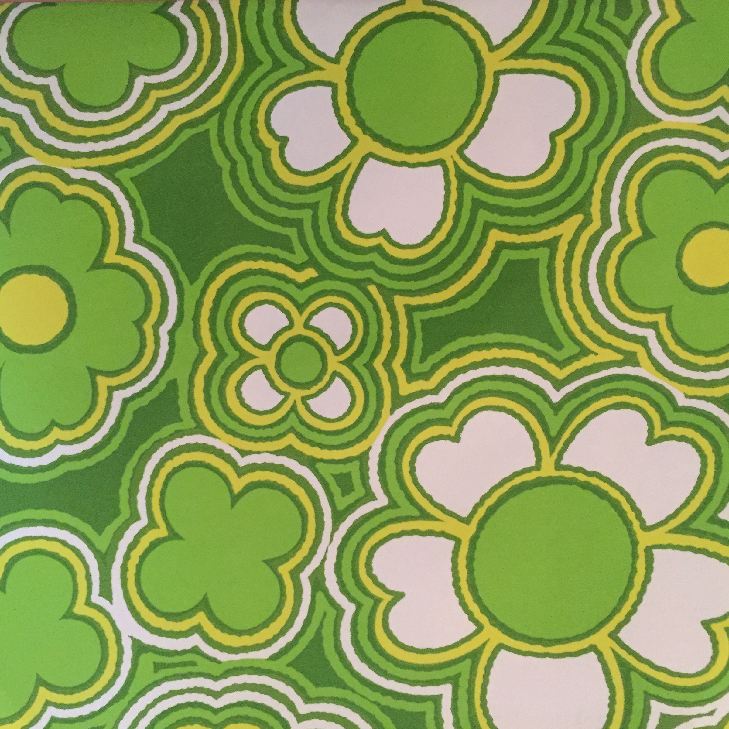 1970 Daisy A Day Retro Verde Floral Wallpaper Vintage | Etsy