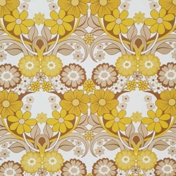 1970s 1960s You Look Like A flower Damask Floral Vintage Original Wallpaper  Flowers Retro MCM Mid Century Wallpaper