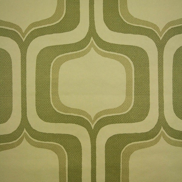 1970s MINIMALIST GEOMETRIC Green Vintage Designed Sierrageo Wallpaper Mid Century Modern