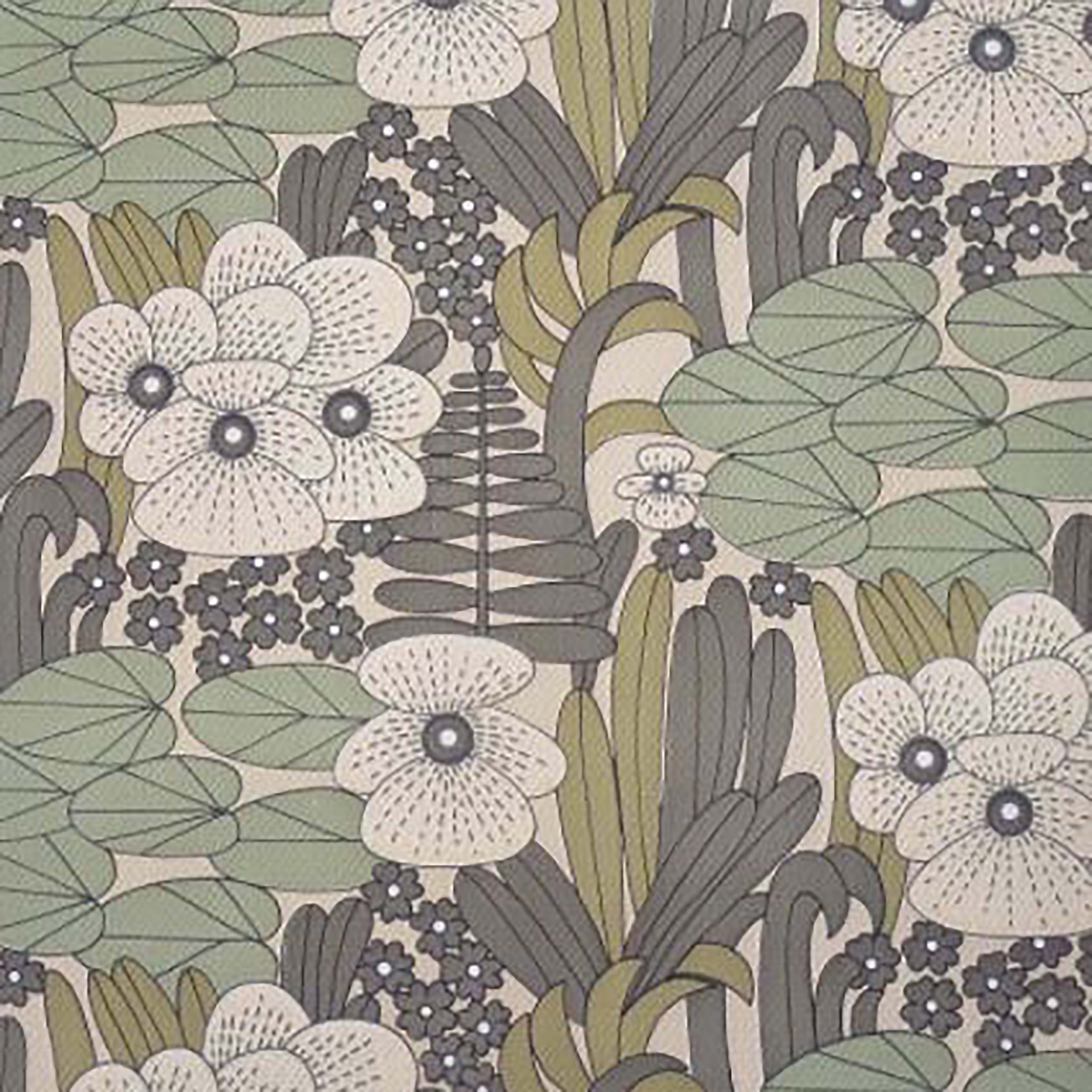Mod Vintage Green 1970s Original Wallpaper | Etsy