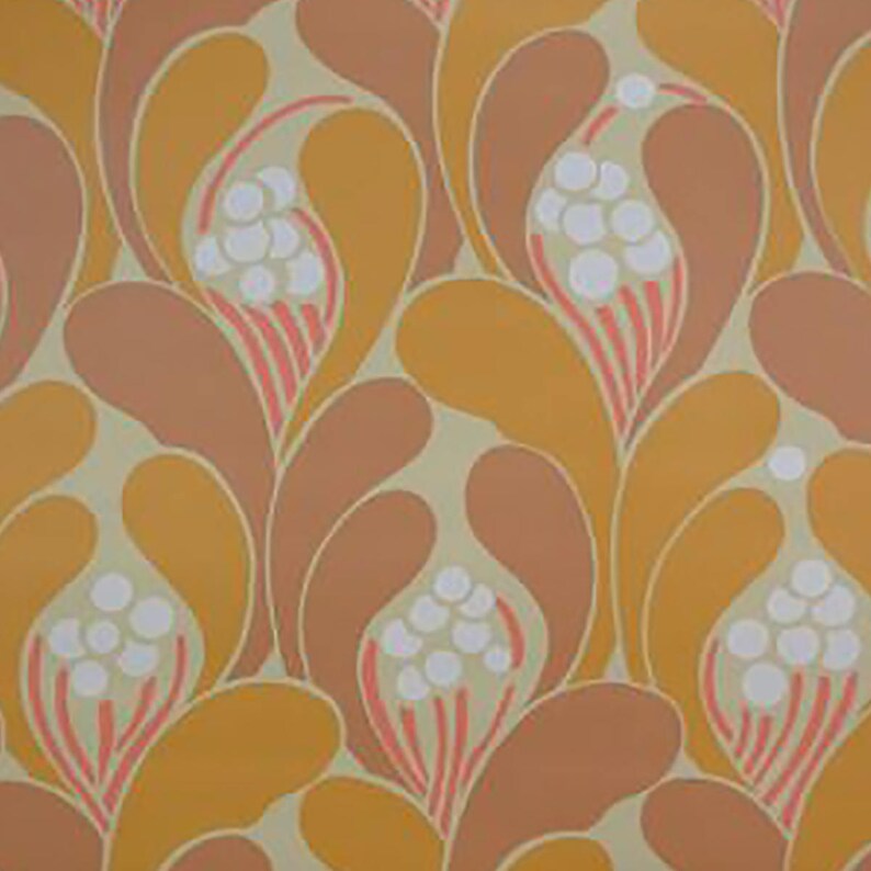 1960s 1970s ORIGINAL MOD MINIMALIST Wallpaper Teardrops of Time Retro