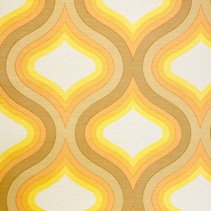 Original Golden Teardrops 1970s 1960s Vintage  Wallpaper MCM Geometric Minimalist Retro Wallpaper