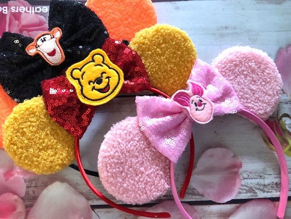 Pooh,piglet and Tigger Set of Ears-mouse Ears Headband-fuzzy 