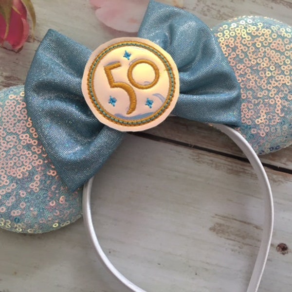 SALE-Mouse 50th Celebration Mouse ears headband- Party headband-Mouse- Party mouse ears