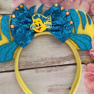 Flounder Mouse Ears Headband-Under the Sea Party Headband-Little Mermaid-Halloween costume,dress up, vacation