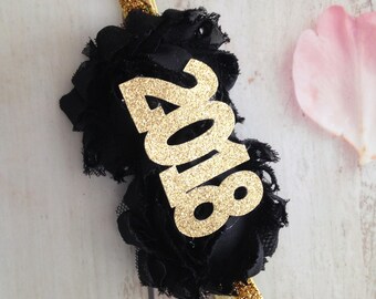 2018 Newborn Baby girls headband- Happy New Years Eve headband- 2018-party headband-new baby-photo prop
