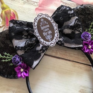Halloween Haunted Mansion Foolish Mortals Mouse ears headband-Halloween party