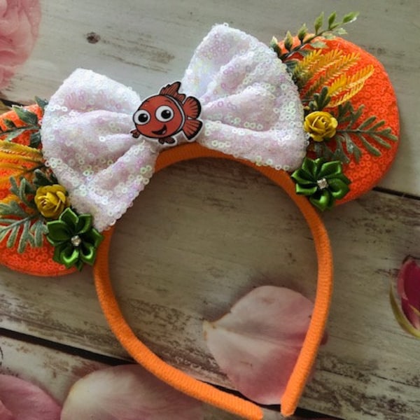 Finding Nemo Minnie Mouse ears headband- Spring- Summer vacation mouse ears headband