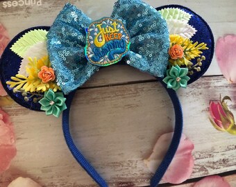 Finding Dory- Just keep swimming Minnie Mouse ears headband