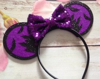 Halloween Haunted Mansion Couture Minnie Mouse ears headband-Halloween Party headband