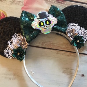 Halloween Haunted Mansion Hatbox Ghost Mouse ears headband-Halloween party- party mouse ears headband