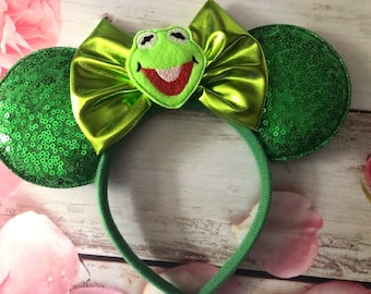 Kermit the Frog Mouse ears headband- Holiday-Halloween party headband ears