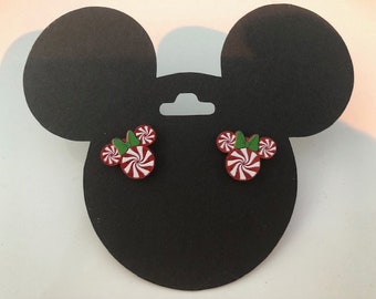 Christmas Peppermint Minnie Mouse earrings