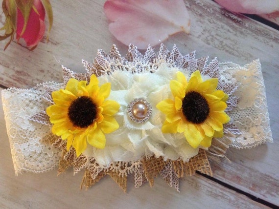 sunflower newborn headband