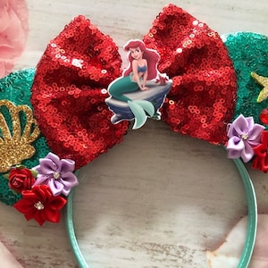 Ariel Inspired- Mouse Ears Headband-Under the Sea Party Headband-Little Mermaid-Halloween costume,dress up, vacation