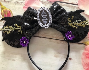 Halloween Haunted Mansion Foolish Mortals Mouse ears headband-Halloween party