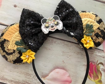 Safari Zoo Animal Kingdom Mouse ears headband- Leopard mouse ears- Cheetah mouse ears headband-Zoo hat